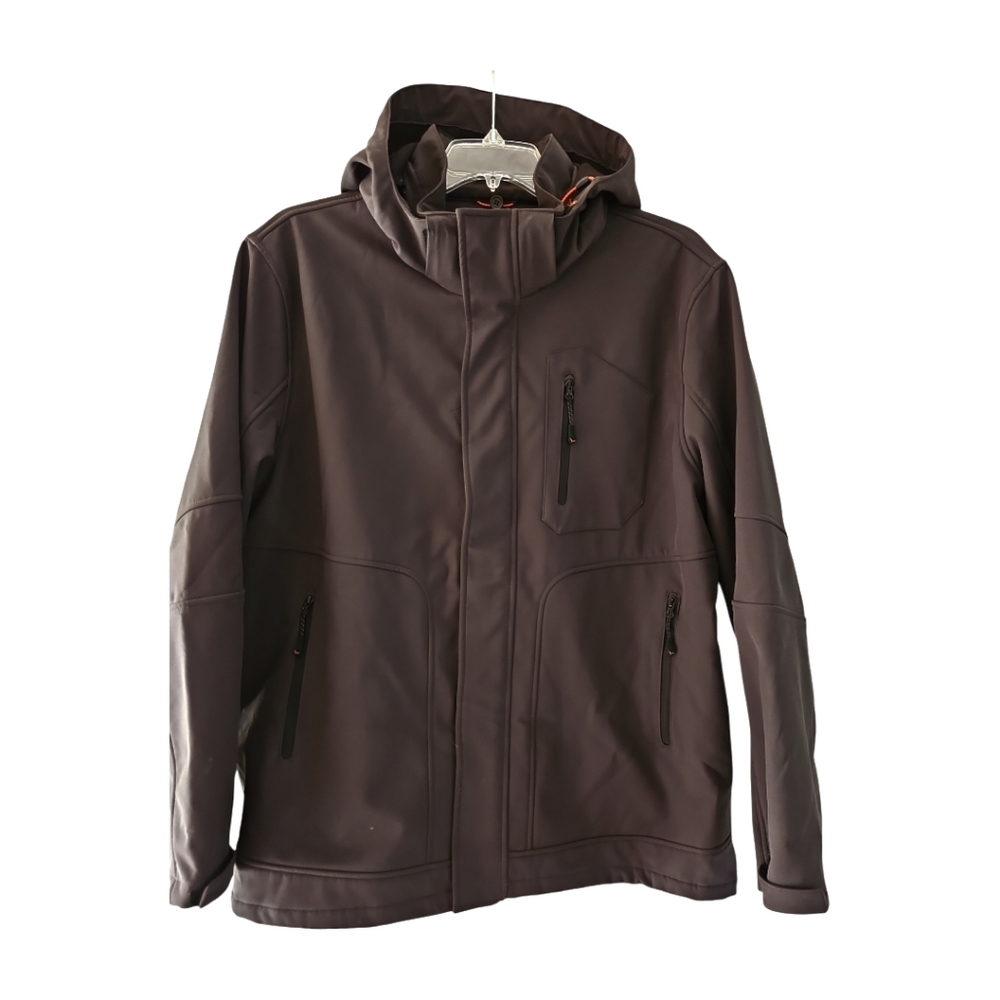 Hawke & Co Jacket Mens XL Black Full Zip Hood Pockets Outdoor Performance